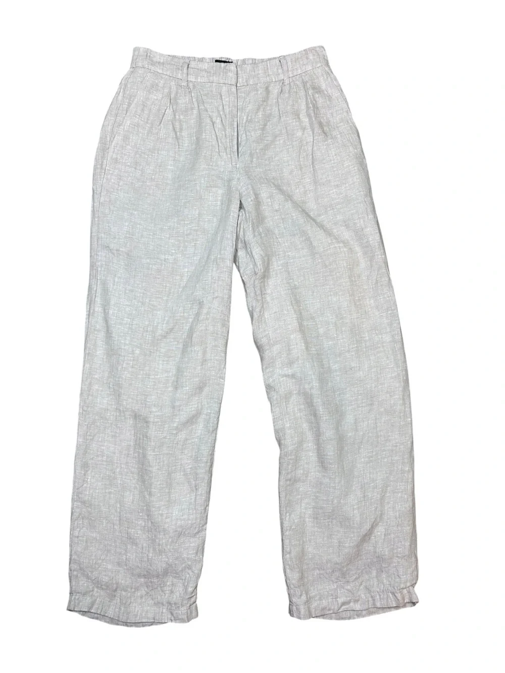 Quince 100% European Linen Pleated Trouser flax beige size 4 lagenlook coastal